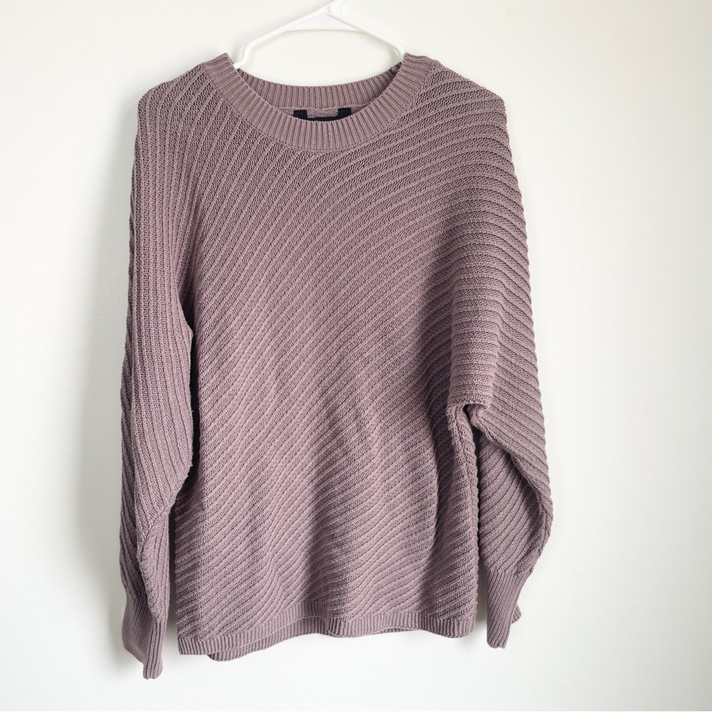 Cozy Ribbed Knit Sweater in Mauve